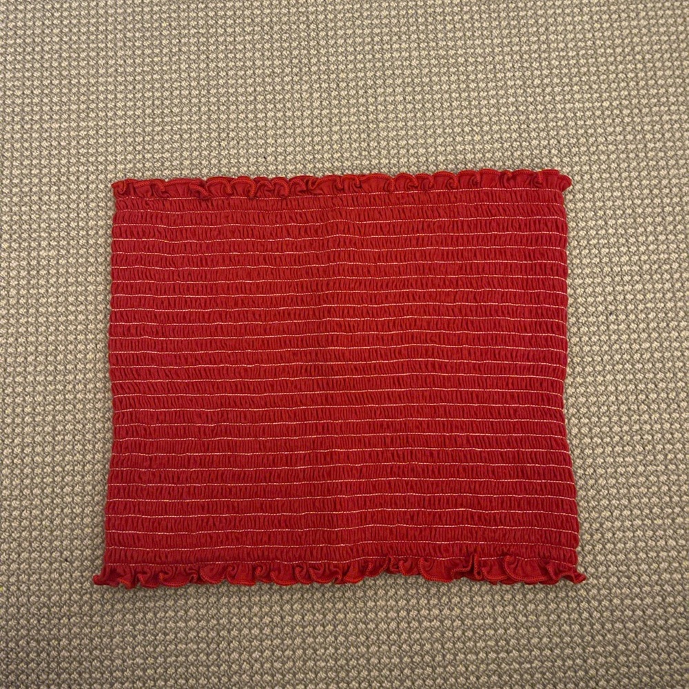 red ribbed brandy melville tube top